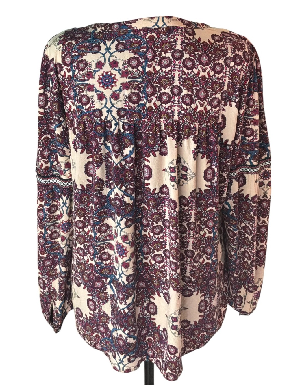 Daniel Rainn Split Neck Boho Blouse - Picture 2 of 10